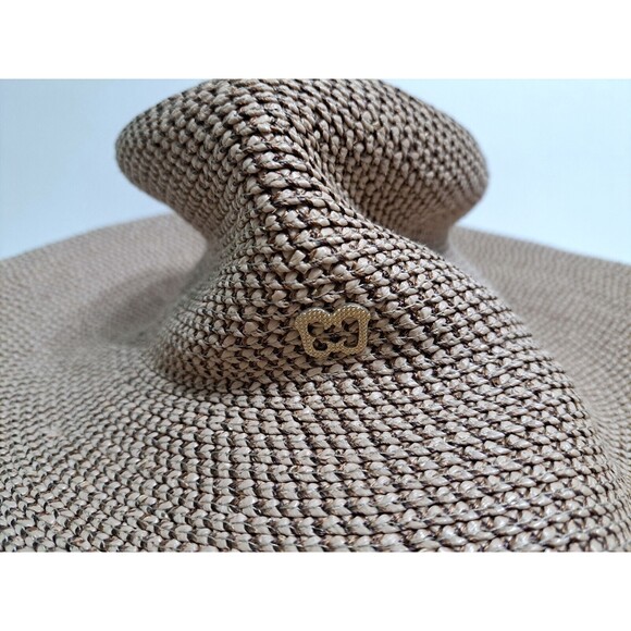 Eric Javits Hampton Squishee Natural Wide Brim Sun Hat Packable 50+ UPF - Picture 2 of 7